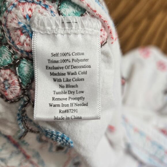 Johnny Was Women Boho Hippie Artsy Embroidered Oversized Boxy Caftan Top L/XL - Picture 10 of 12